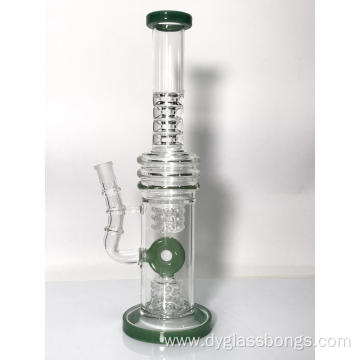 Classic double cages design glass water pipe bongs